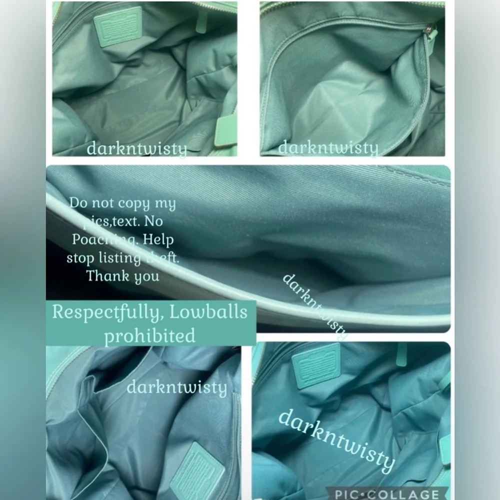 VTG Gorgeous Coach Leather Tote Robin’s Egg/Tiffany Blue NEAR PERFECT IMO Read! - Picture 8 of 12